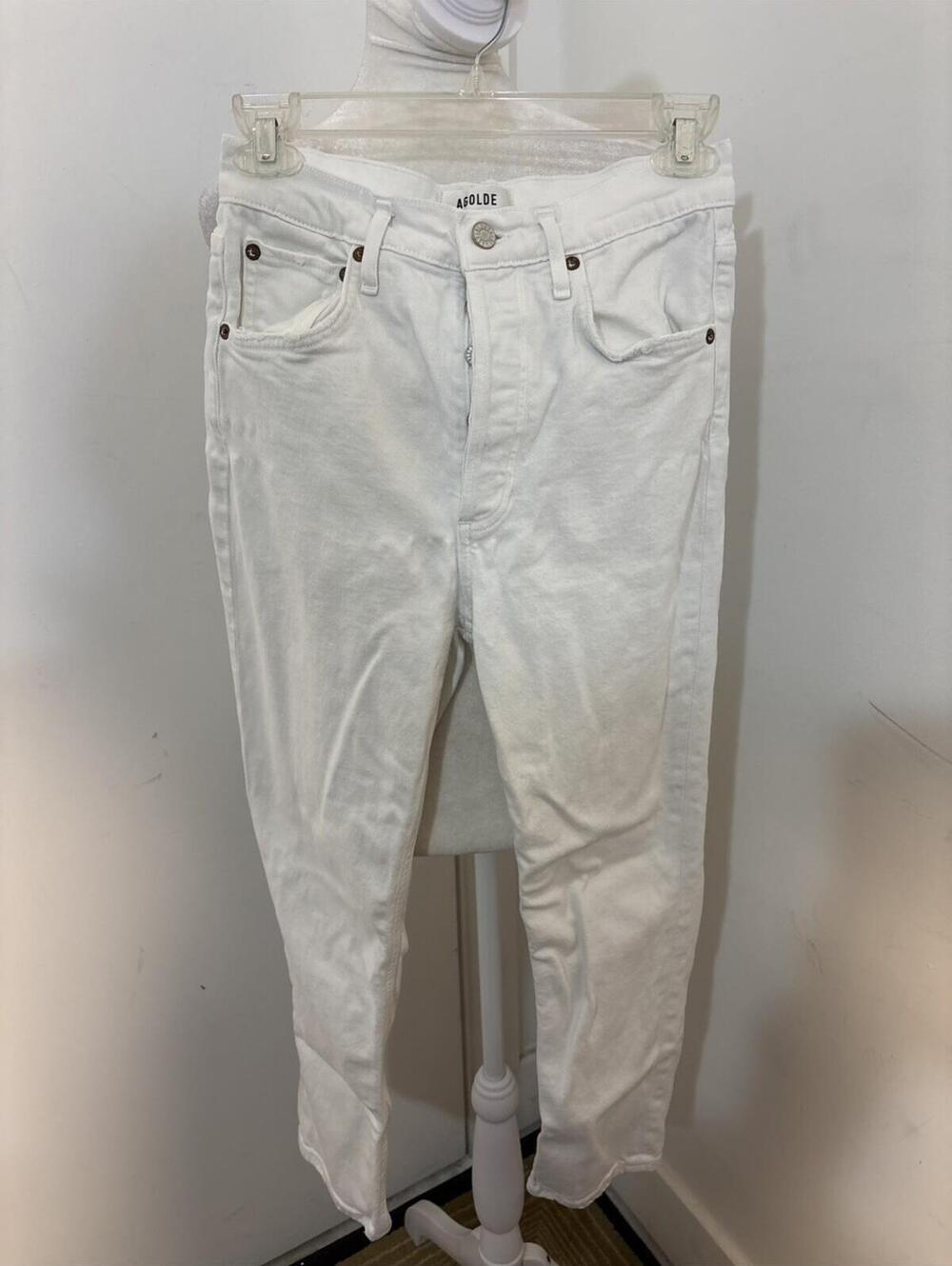 Agolde High Rise Button Fly Distressed Straight Leg CroppJeans Size 25 W26”L25”
